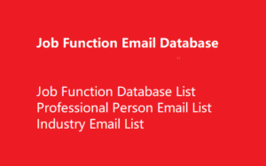 Job Function Email Database